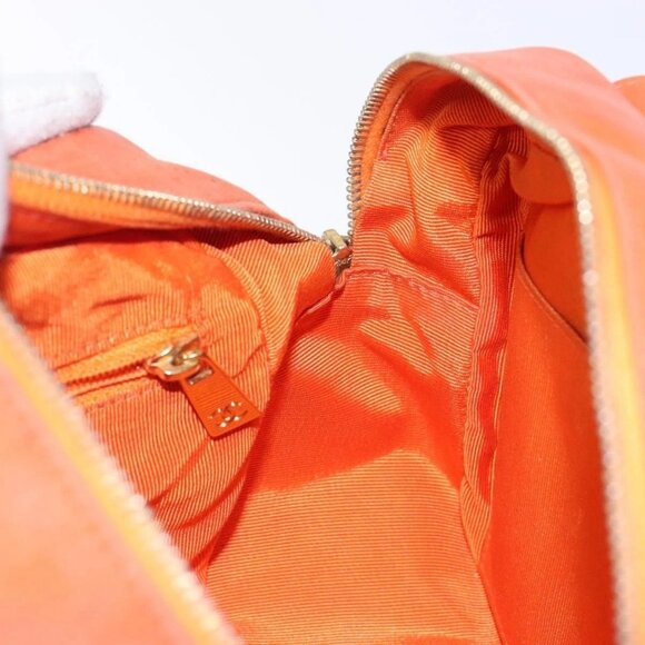 CHANEL Matelasse Hand Bag Lamb Skin Orange Gold CC Auth 133092 - Picture 11 of 16